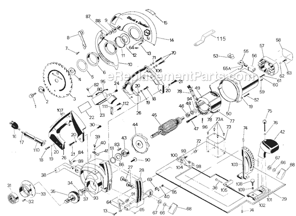 Page A Diagram and Parts List for 3048-09 Type 4 Black and Decker Circular Saw